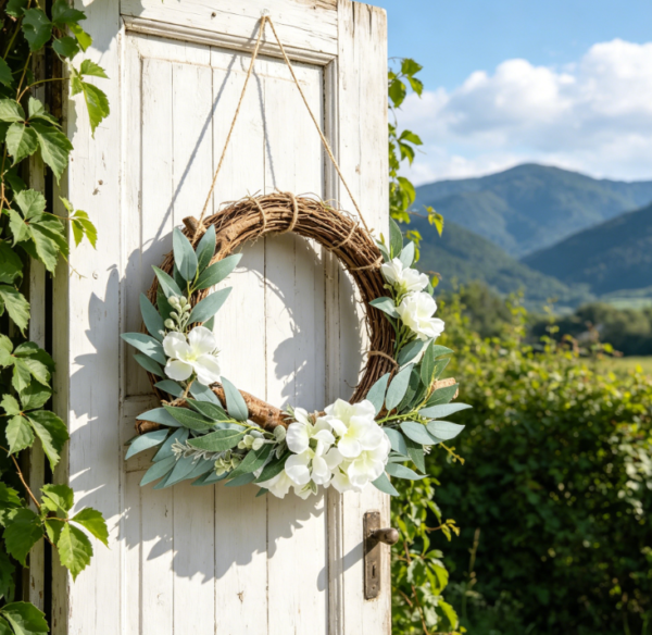 Artificial Eucalyptus Hanging Swag, Green Plant Wall Decor for Door or Wedding Arch